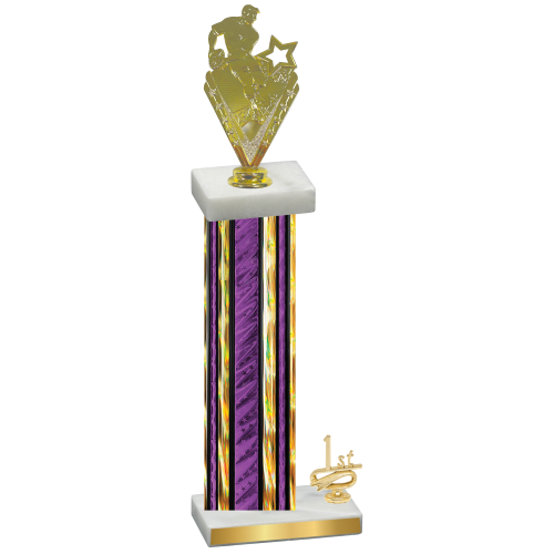 Accented Single Purple Glacier First Place Rugby Trophy