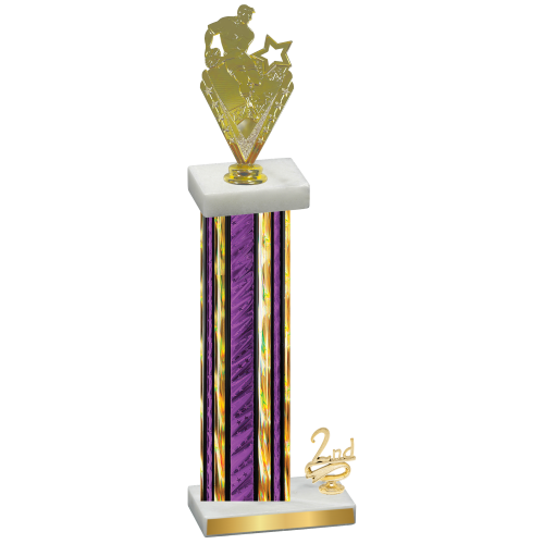 Accented Single Purple Glacier Second Place Rugby Trophy