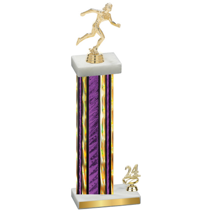 Accented Single Purple Glacier Year Running Trophy