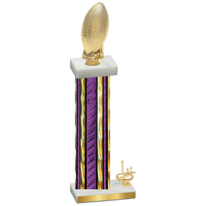 Accented Single Purple Glacier First Place Football Trophy