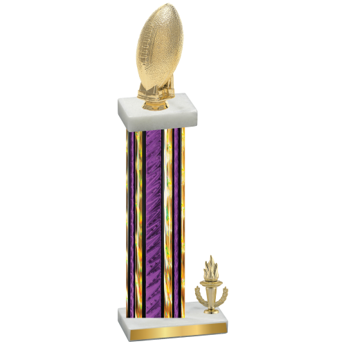 Accented Single Purple Glacier Victory Football Trophy