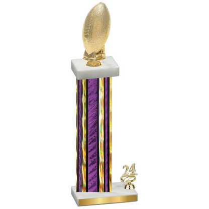 Accented Single Purple Glacier Year Football Trophy