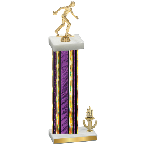 Accented Single Purple Glacier Victory Bowling Trophy