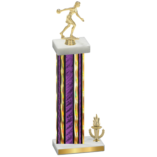 Accented Single Purple Glacier Victory Bowling Trophy