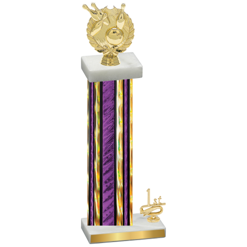 Accented Single Purple Glacier First Place Bowling Trophy