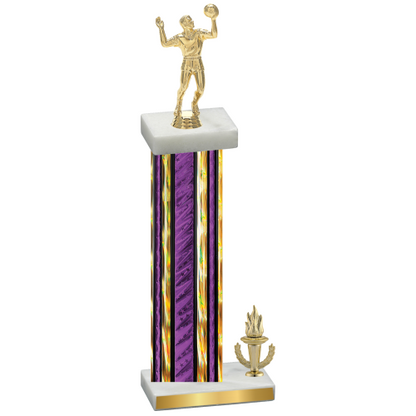 Accented Single Purple Glacier Victory Volleyball Trophy