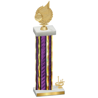 Accented Single Purple Glacier First Place Volleyball Trophy