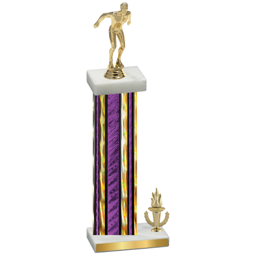 Accented Single Purple Glacier Victory Swimming Trophy