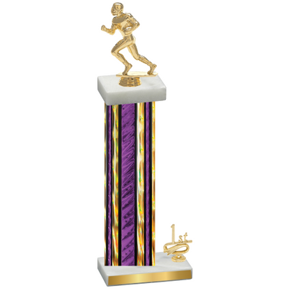 Accented Single Purple Glacier First Place Football Trophy