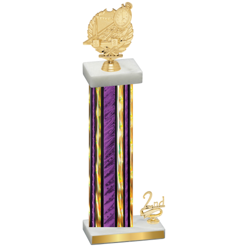 Accented Single Purple Glacier Second Place Swimming Trophy