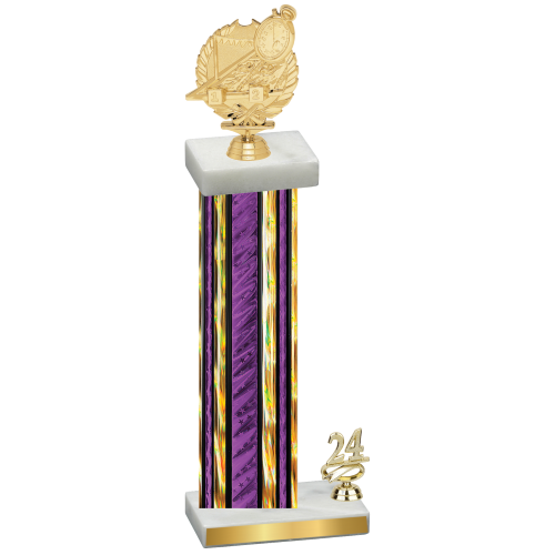 Accented Single Purple Glacier Year Swimming Trophy