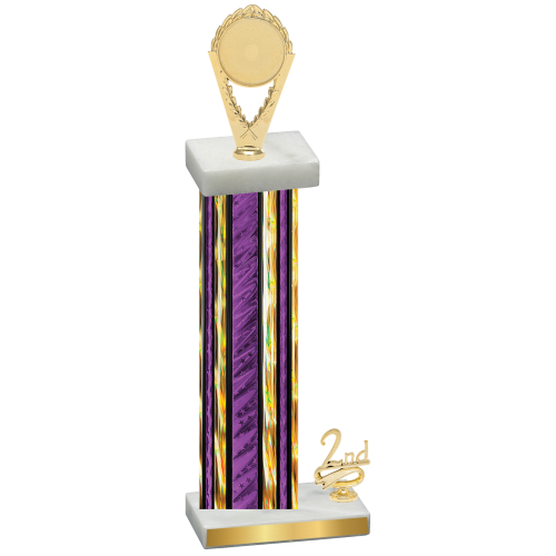Accented Single Purple Glacier Second Place Insert Trophy