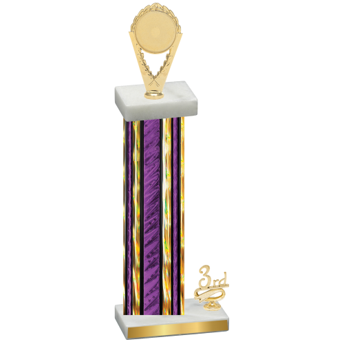 Accented Single Purple Glacier Third Place Insert Trophy