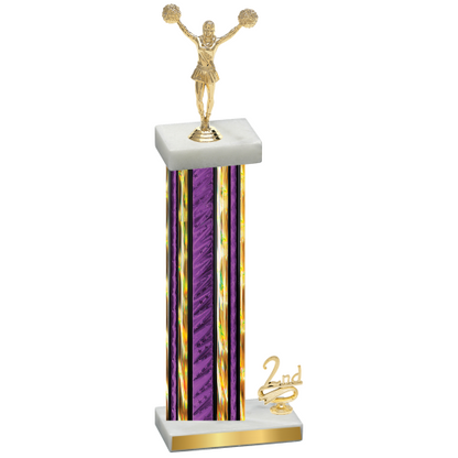 Accented Single Purple Glacier Second Place Cheerleading Trophy
