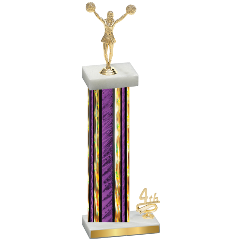 Accented Single Purple Glacier Fourth Place Cheerleading Trophy