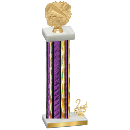 Accented Single Purple Glacier Second Place Cheerleading Trophy