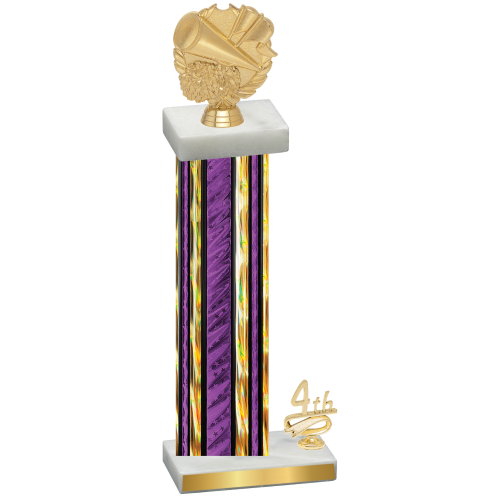 Accented Single Purple Glacier Fourth Place Cheerleading Trophy