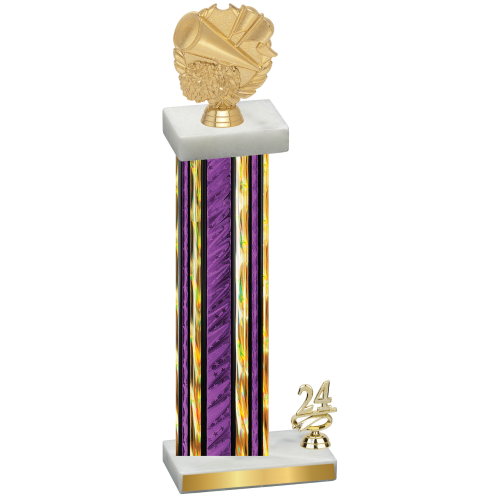 Accented Single Purple Glacier Year Cheerleading Trophy