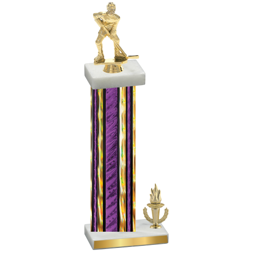 Accented Single Purple Glacier Victory Hockey Trophy