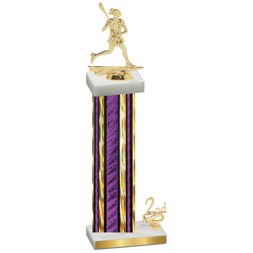Accented Single Purple Glacier Second Place Lacrosse Trophy