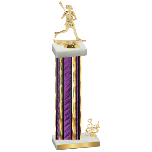 Accented Single Purple Glacier Third Place Lacrosse Trophy