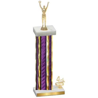 Accented Single Purple Glacier Fourth Place Victory Trophy