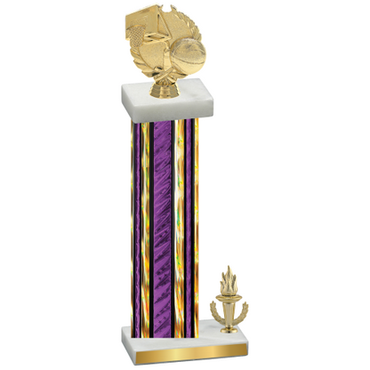 Accented Single Purple Glacier Victory Basketball Trophy