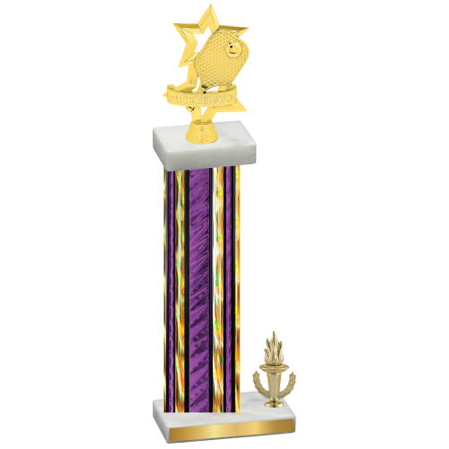 Accented Single Purple Glacier Victory Pickleball Trophy