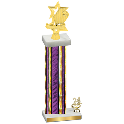 Accented Single Purple Glacier Year Pickleball Trophy