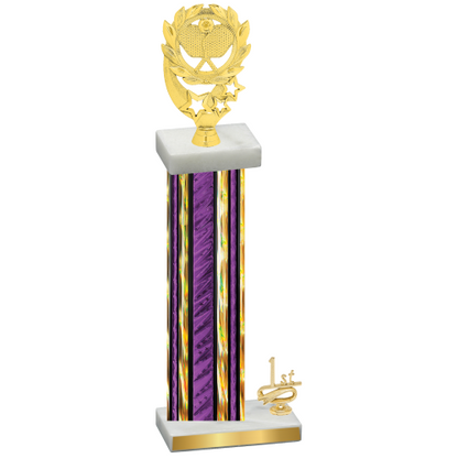 Accented Single Purple Glacier First Place Pickleball Trophy