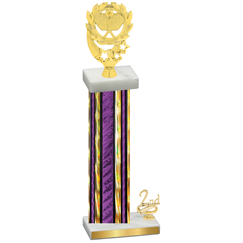 Accented Single Purple Glacier Second Place Pickleball Trophy