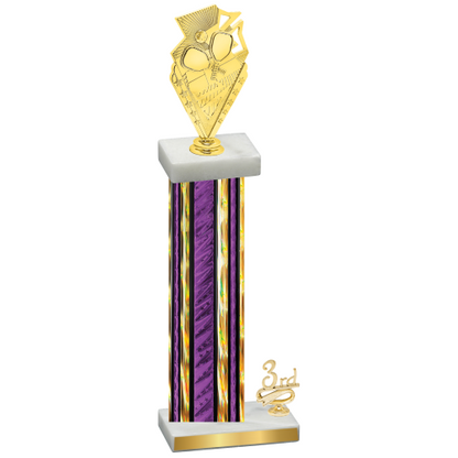 Accented Single Purple Glacier Third Place Pickleball Trophy