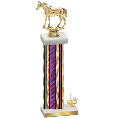 Accented Single Purple Glacier First Place Horses Trophy