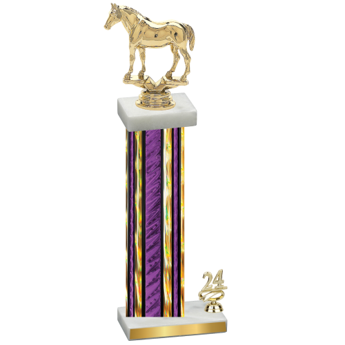 Accented Single Purple Glacier Year Horses Trophy