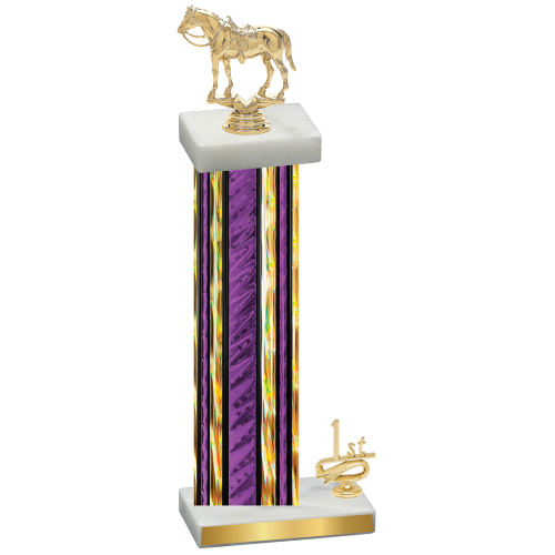 Accented Single Purple Glacier First Place Horses Trophy