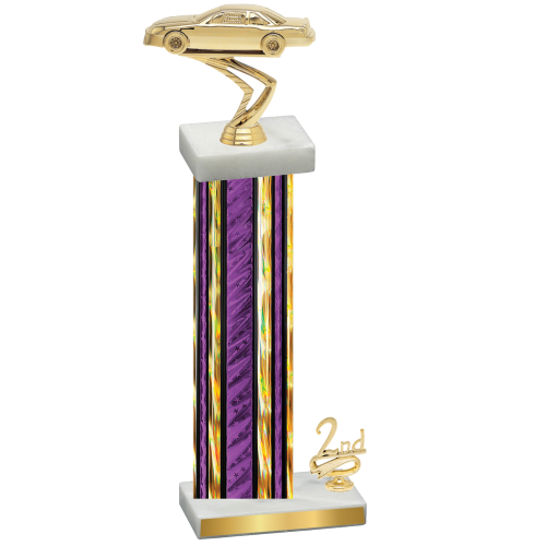 Accented Single Purple Glacier Second Place Cars Trophy