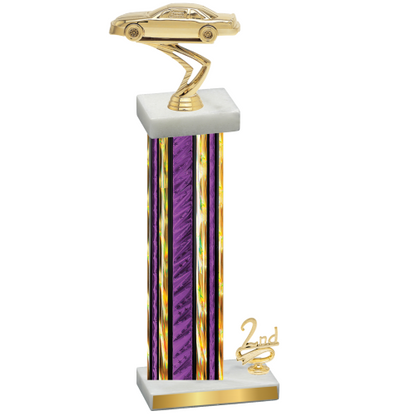 Accented Single Purple Glacier Second Place Cars Trophy