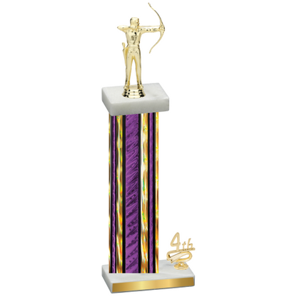 Accented Single Purple Glacier Fourth Place Archery Trophy