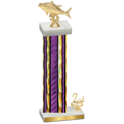 Accented Single Purple Glacier Second Place Fishing Trophy