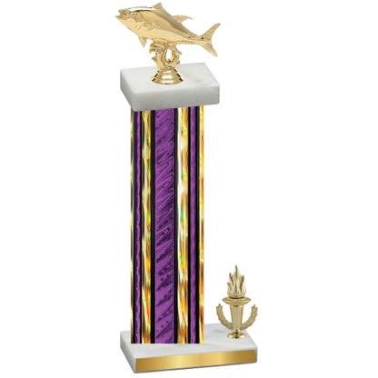 Accented Single Purple Glacier Victory Fishing Trophy