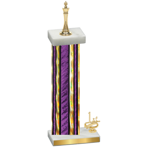 Accented Single Purple Glacier First Place Chess Trophy