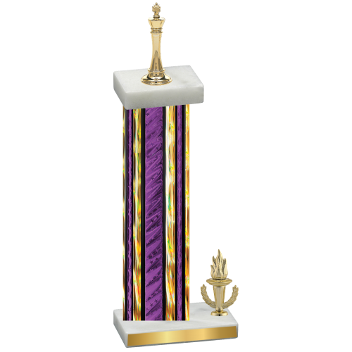 Accented Single Purple Glacier Victory Chess Trophy