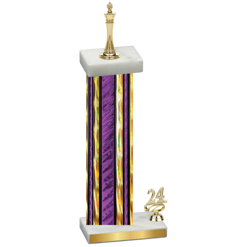 Accented Single Purple Glacier Year Chess Trophy