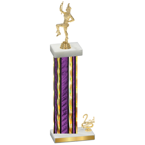 Accented Single Purple Glacier Second Place Majorette Trophy