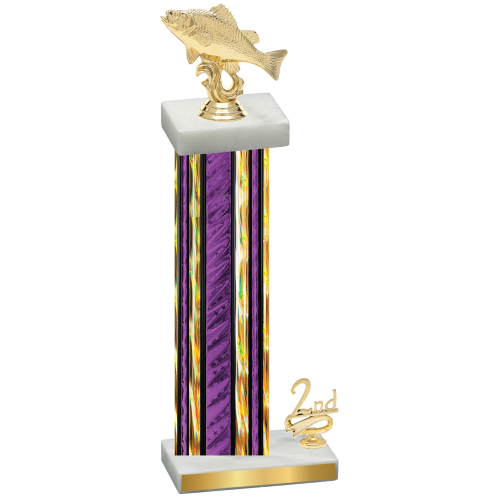 Accented Single Purple Glacier Second Place Fishing Trophy