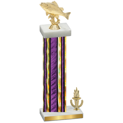 Accented Single Purple Glacier Victory Fishing Trophy