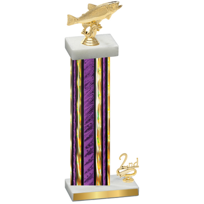 Accented Single Purple Glacier Second Place Fishing Trophy