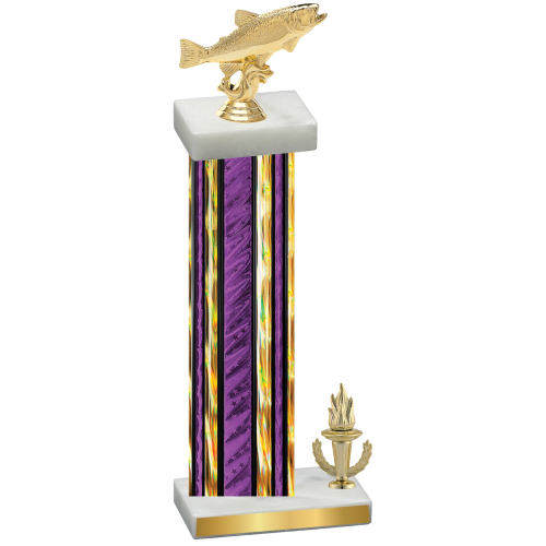 Accented Single Purple Glacier Victory Fishing Trophy