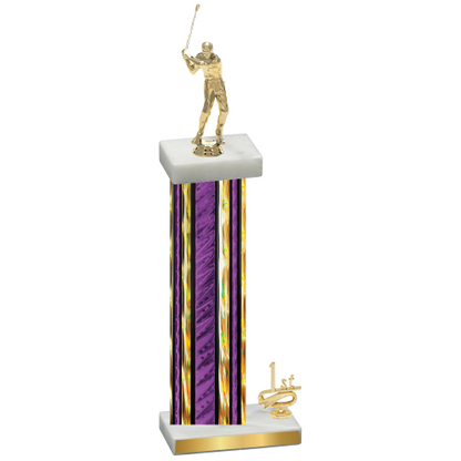 Accented Single Purple Glacier First Place Golf Trophy