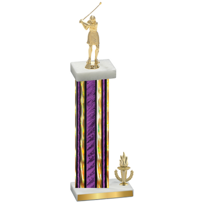 Accented Single Purple Glacier Victory Golf Trophy